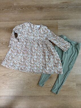 Angel Dear Floral Dress and Leggings Set Size 4T